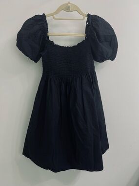 Hill House Home Athena Nap Dress – XS – Black Swiss Dot – Excellent Condition